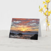 Carte Anniversaire magnifique du coucher de soleil de Ma (Fleur jaune)