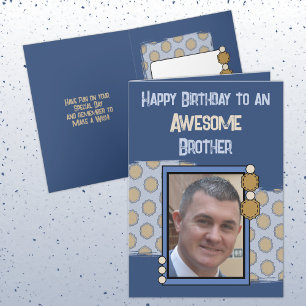Carte Anniversaire magnifique frère photo bleu brun