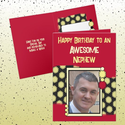 Carte Anniversaire magnifique neveu photo rouge noir