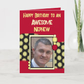 Carte Anniversaire magnifique neveu photo rouge noir (Devant)