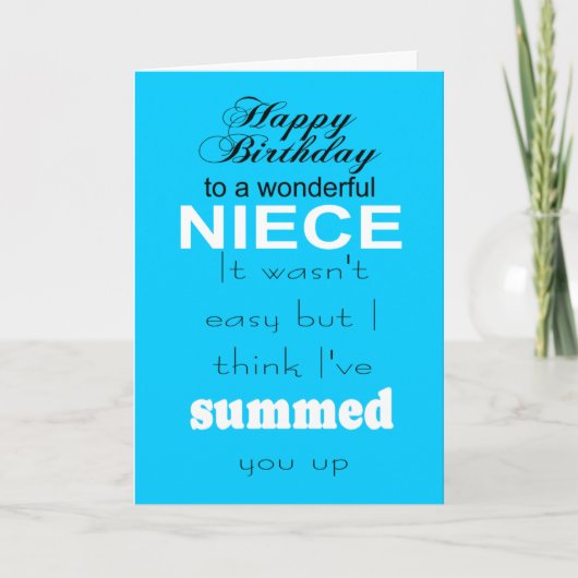 Carte anniversaire magnifique nièce (Devant)