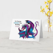 Carte Anniversaire malheureux Dragon de feu (Fleur jaune)