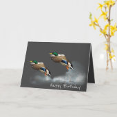 Carte Anniversaire Mallard Canards Volant Au-Dessus De L (Fleur jaune)