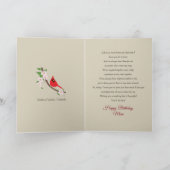 Carte Anniversaire, Maman, Cardinal Rouge/Fleurs d'Apple (Intérieur)