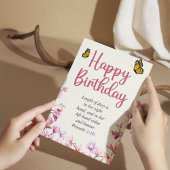 Carte Anniversaire Maman Rose Floral Texte