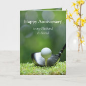 Carte Anniversaire Mari Ami Golf BallParcours Golfer (Fleur jaune)