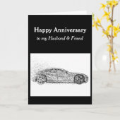 Carte Anniversaire Mari Ami Sport Voiture Automobile C (Fleur jaune)