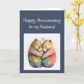 Carte Anniversaire Mari Honey Ours Animaux (Fleur jaune)