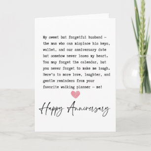 Carte Anniversaire mari oublieux