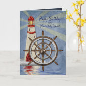 Carte Anniversaire, Mari, Roue du navire, Helm (Fleur jaune)