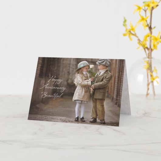 Carte Anniversaire mariage (Fleur jaune)
