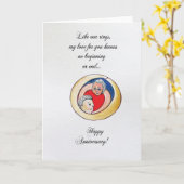 Carte anniversaire mariage (Fleur jaune)