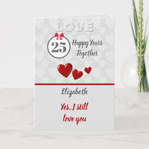 Carte Anniversaire mariage 25e Argent 25 ans