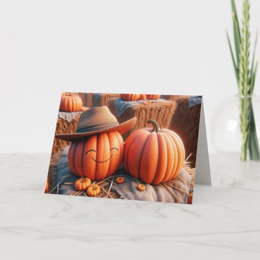 Carte Anniversaire Mariage citrouille (Devant)