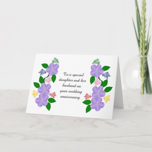 Carte Anniversaire Mariage De La Fille Et Du Mari (Devant)