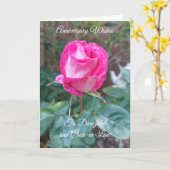 Carte Anniversaire Mariage De La Fille Rose Et Du Mari (Fleur jaune)