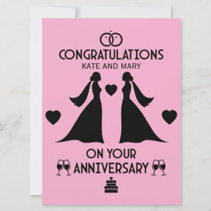 Carte Anniversaire Mariage des filles gays