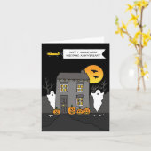 Carte Anniversaire Mariage d'Halloween (Fleur jaune)
