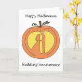 Carte Anniversaire Mariage d'Halloween Citrouille romant (Fleur jaune)