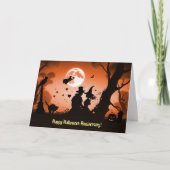 Carte Anniversaire Mariage d'Halloween mignon couple (Devant)