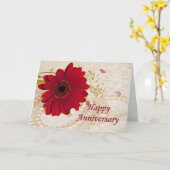 Carte anniversaire mariage, fleur marguerite (Fleur jaune)
