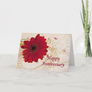 Carte anniversaire mariage, fleur marguerite