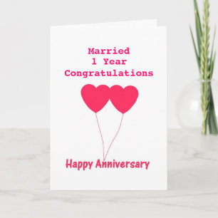 Carte Anniversaire mariage I année, Card. Personnalisez-