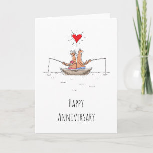 Carte Anniversaire mariage Marié Couple Coeur de pêche