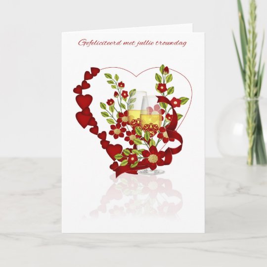 Carte Anniversaire Mariage Neerlandais Avec Fleurs Champ Zazzle Be