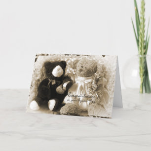 Carte Anniversaire-Mariage - ours et peluche