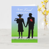 Carte Anniversaire mariage pour le mari, Thème chrétien (Fleur jaune)