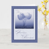 Carte Anniversaire mariage pour mari en bleu (Fleur jaune)