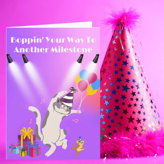 Carte Anniversaire marquant de Groovin' Cat