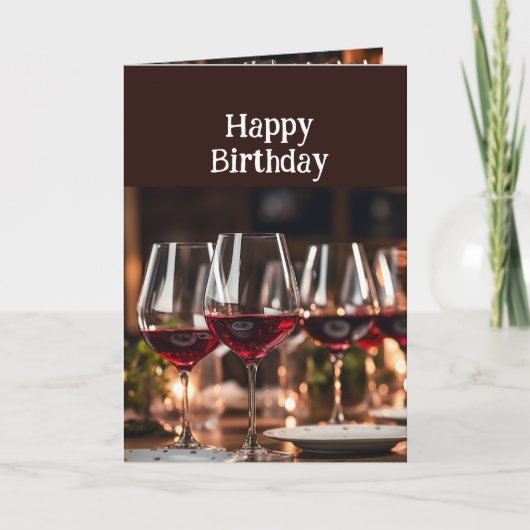 Carte Anniversaire meilleur avec le vin amusant (Devant)