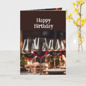 Carte Anniversaire meilleur avec le vin amusant (Fleur jaune)