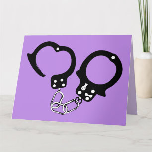 CARTE ANNIVERSAIRE MENOTTES AMOUR FEMME MARI