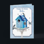 Carte Anniversaire Mère Birdhouse Victorian et Song Bird<br><div class="desc">Voir la même image ou similaire sur d'autres produits. Cherchez sur mon site,  Collections,  puis faites défiler vers le bas jusqu'à Maison d'oiseaux victorienne</div>