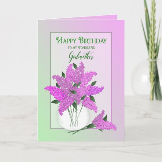 Carte Anniversaire, Mère-Dieu, Lilacs dans un Vase (Devant)