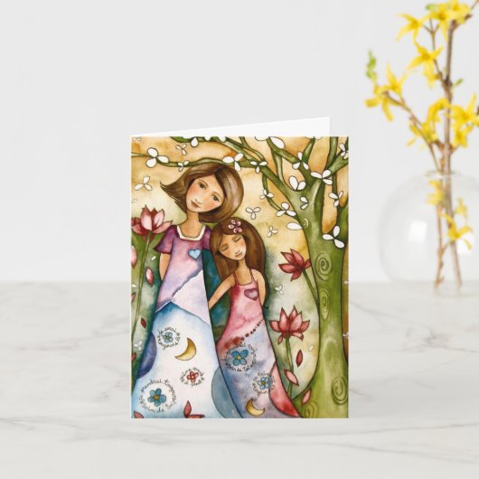 Carte Anniversaire - Mère & Fille (Fleur jaune)