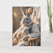 Carte Anniversaire Mère Lapin et Bébé Lapin (Devant)