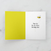 Carte Anniversaire Miel abeille sur un Dandelion Jaune (Intérieur)
