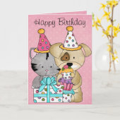 Carte Anniversaire mignon (Fleur jaune)