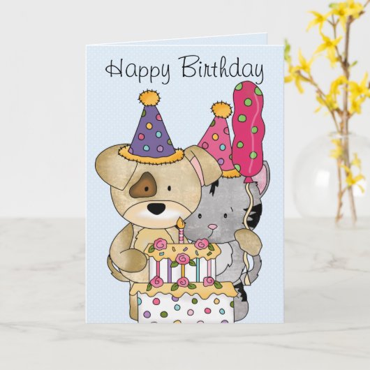 Carte Anniversaire mignon (Fleur jaune)
