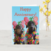 Carte Anniversaire mignon de couples de papillon de (Fleur jaune)