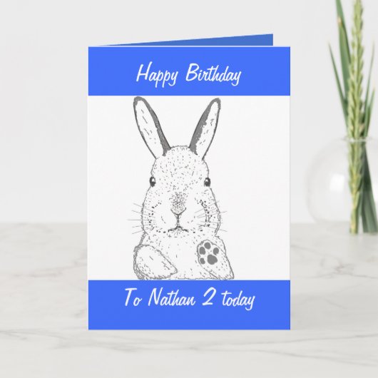 Carte Anniversaire mignon de lapin (Devant)
