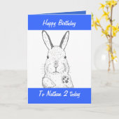 Carte Anniversaire mignon de lapin (Fleur jaune)