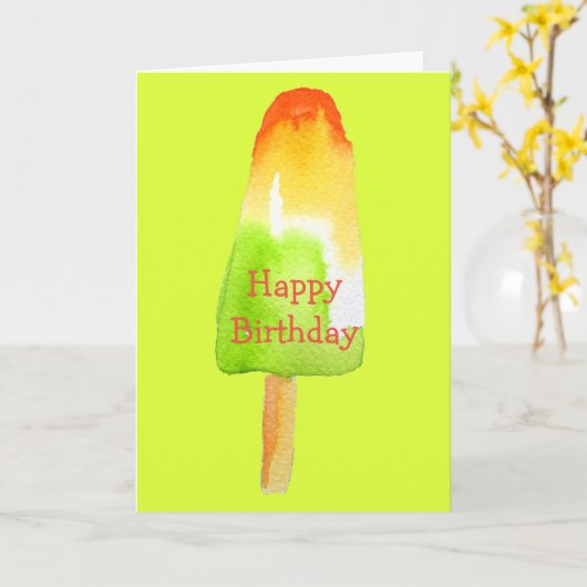 Carte Anniversaire mignon de l'aquarelle d'été (Fleur jaune)