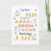 Carte Anniversaire mignon de Quacking de canetons (Devant)