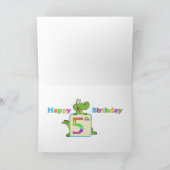 Carte Anniversaire mignon d'enfants le 5ème (Intérieur)