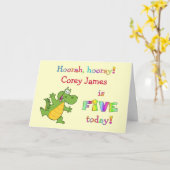 Carte Anniversaire mignon d'enfants le 5ème (Fleur jaune)